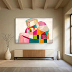 Colorful Geometric Figure Abstract Painting with Vibrant, Modern Shapes ABS512