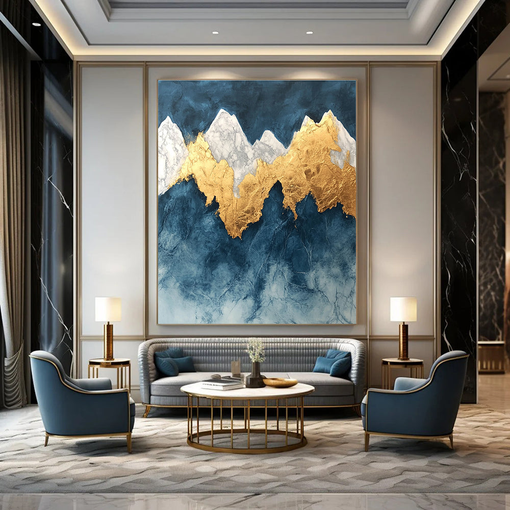 Gold Mountain Abstract - Luxe Landscape with Metallic Accents GAB0554