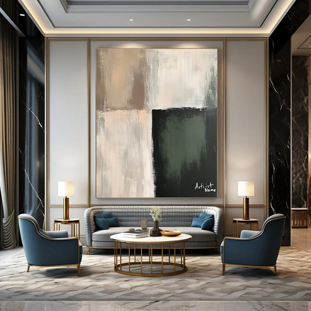Contrasting Color Blocks Abstract Painting of Modern Simplicity GAB0208