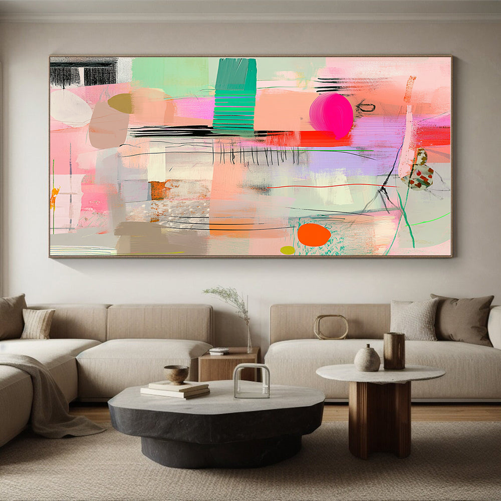 Colorful Abstract with Lines Abstract Painting with Dynamic Rhythm WINK277