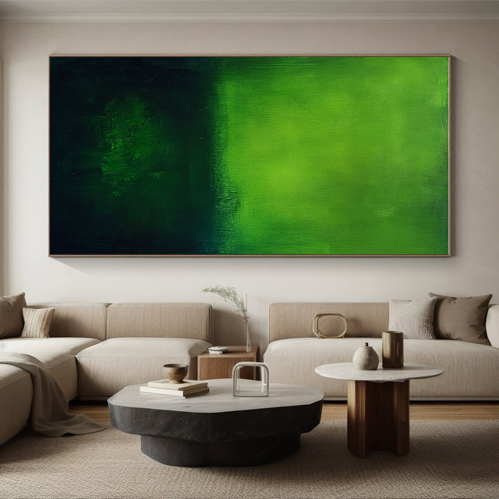 Green Gradient Abstract Painting with Nature's Intensity WINK458