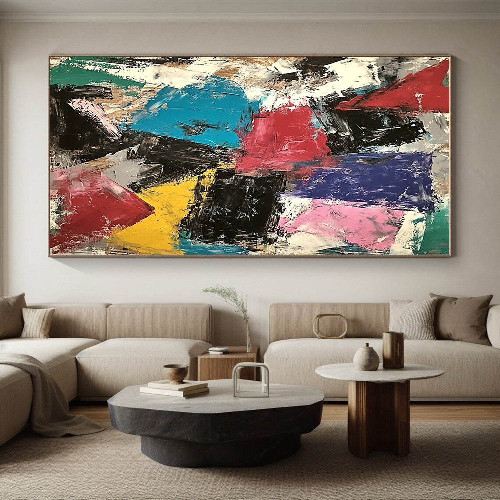 Colorful Block Abstract 3 Painting with Dynamic Energy WINK749
