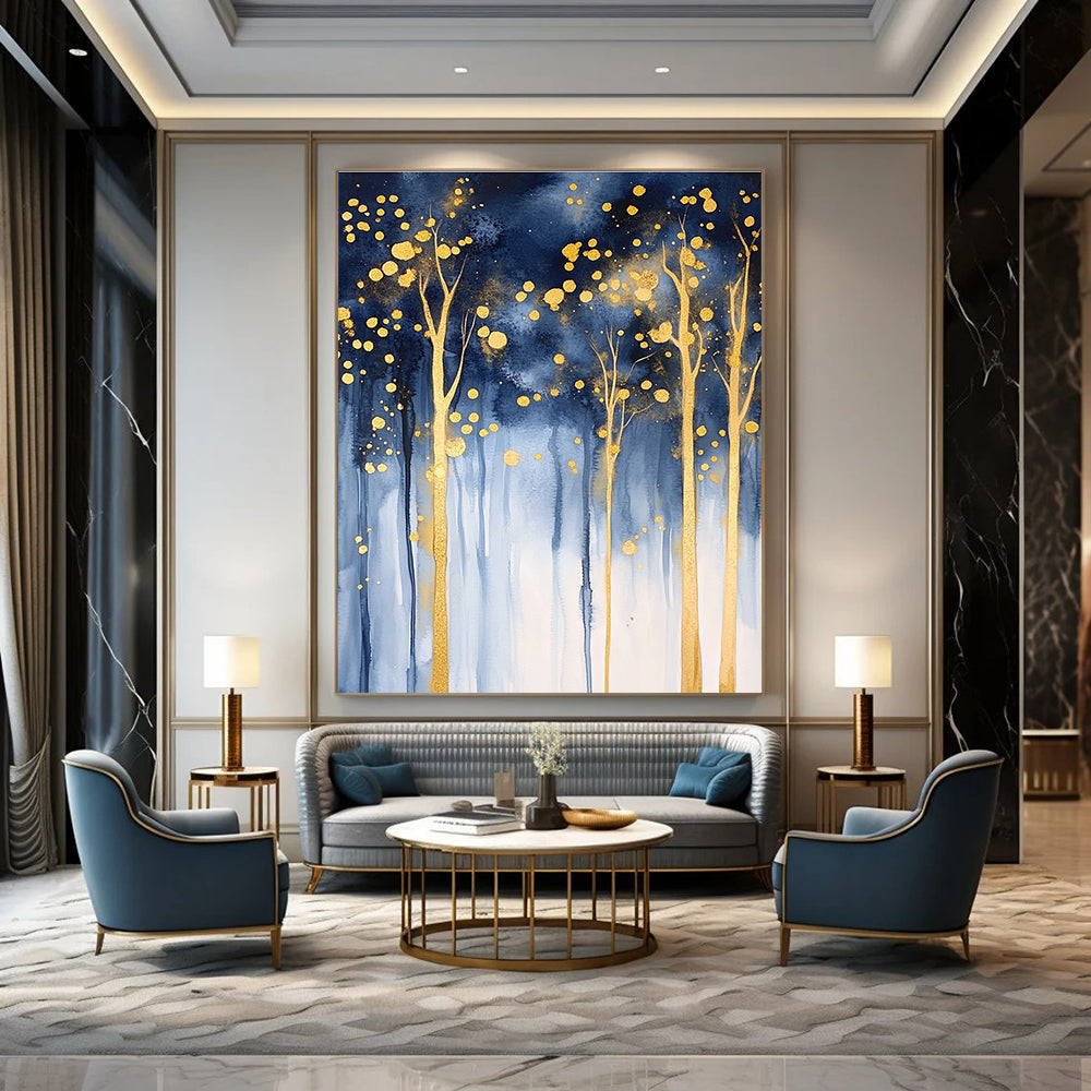 Golden Forest Abstract - Enchanted Landscape Abstract Painting GAB0499