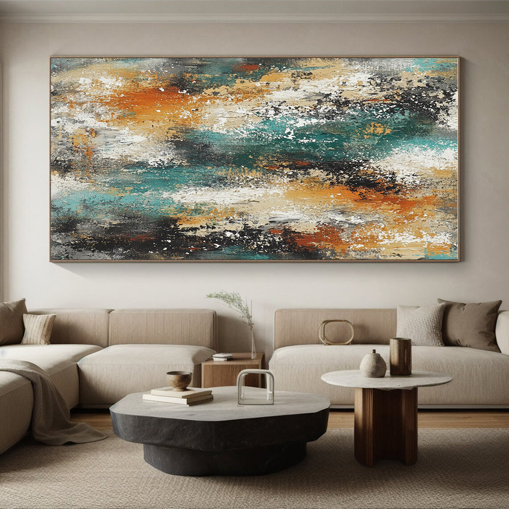 Textured Color Burst Abstract Painting with Vibrant Energy WINK783