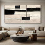 Neutral - Toned Abstract Painting with Geometric Forms WINK862