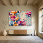 Textured Flower Bouquet Grace Abstract Painting for Elegant Home Offices YHT305