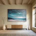 Celestial Beachscape Painting with Calm Mysterious Tones ABS556