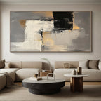 Gray Gold Abstract Minimalism Painting with Sophisticated Tones WINK688