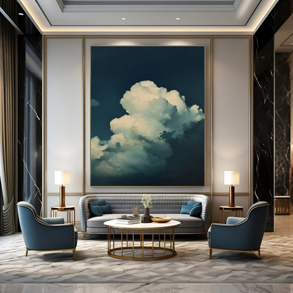 Night Sky Clouds Abstract Painting for Bedroom Ceiling Spaces HENG020