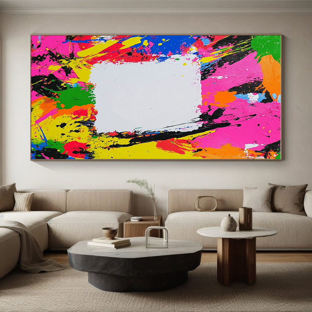 Bold Color Splash Abstract Painting with Explosive Energy WINK597