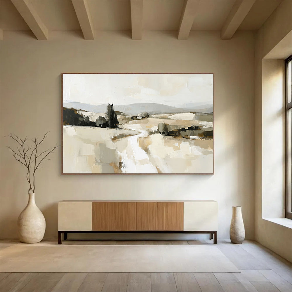 Neutral Landscape Abstract Painting with Subtle Tones ABS286