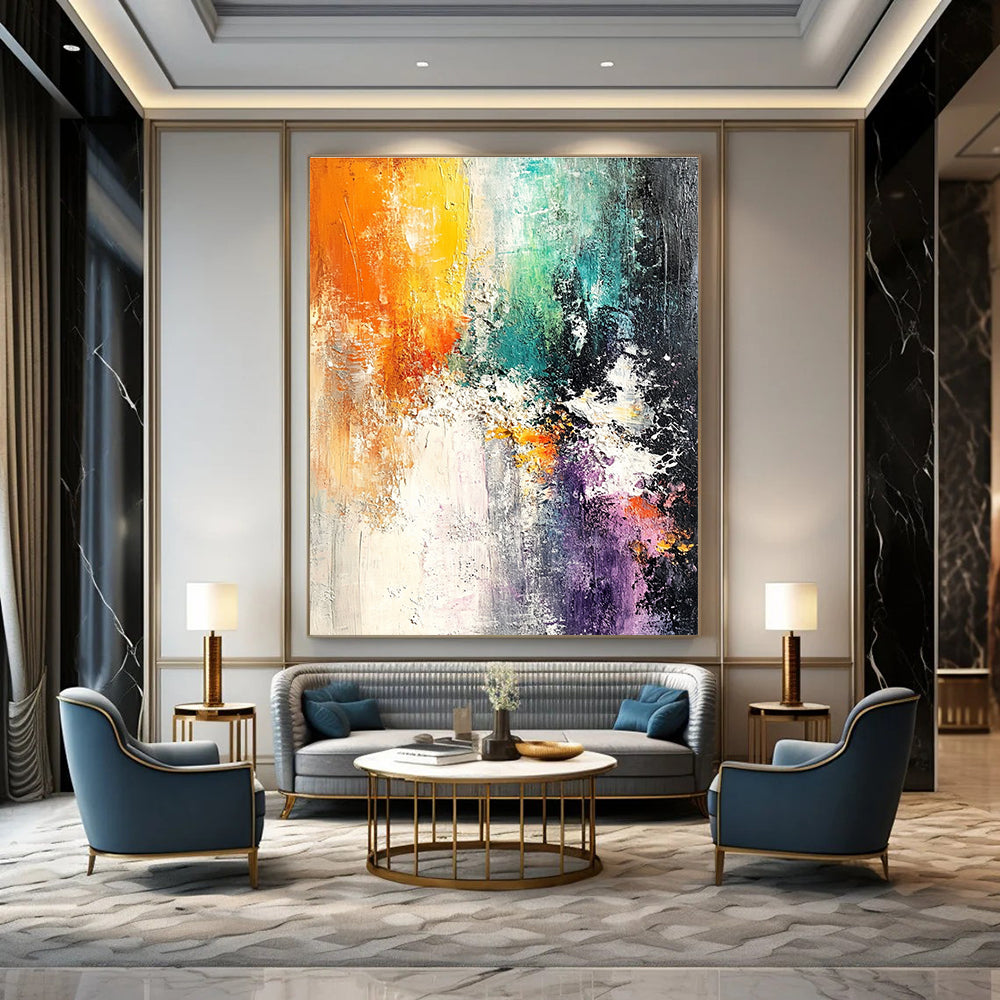 Colorful Textured Abstract Painting for Creative Art Studios GAB0892