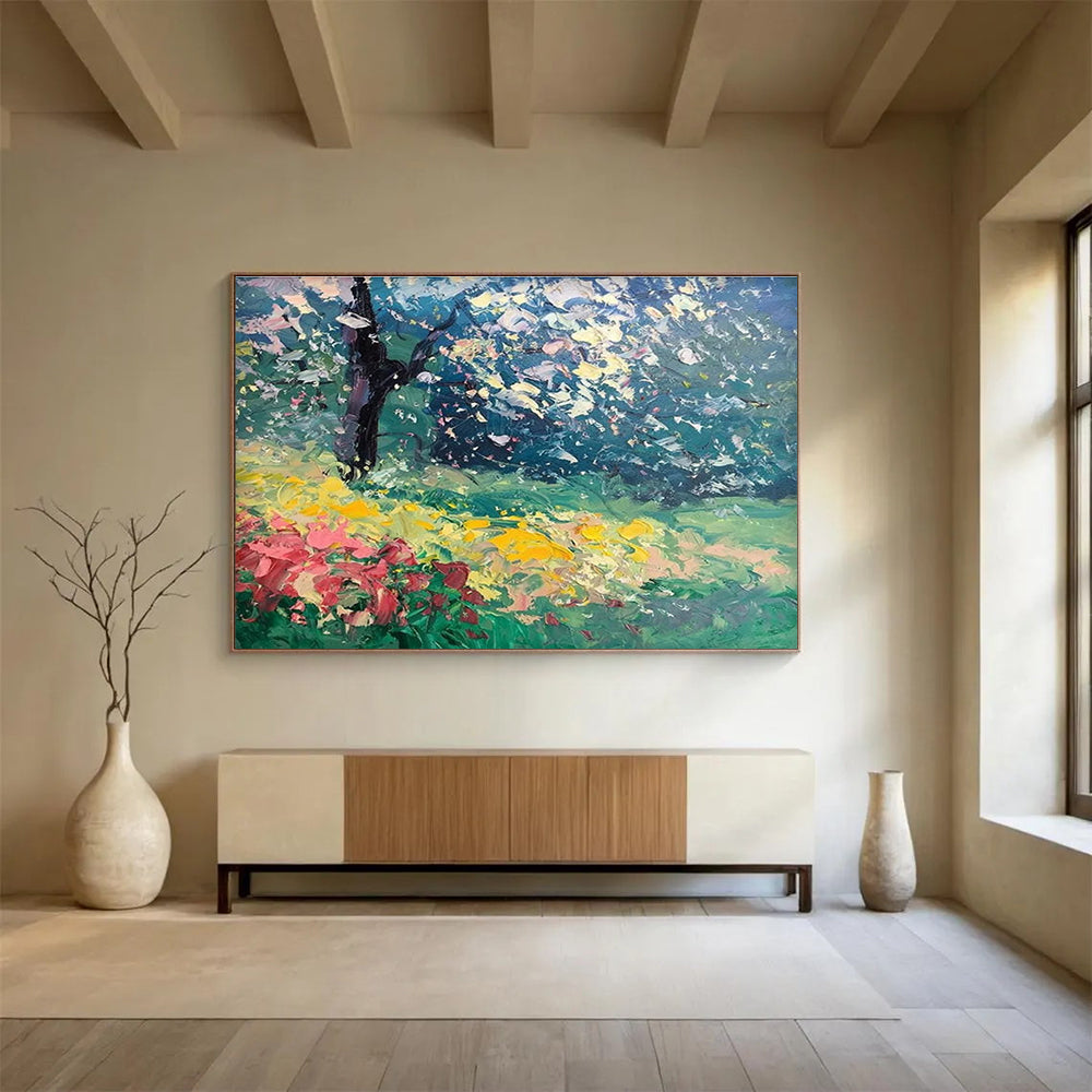 Garden Blossom Abstract Painting for Botanical Garden Cafes YHT464