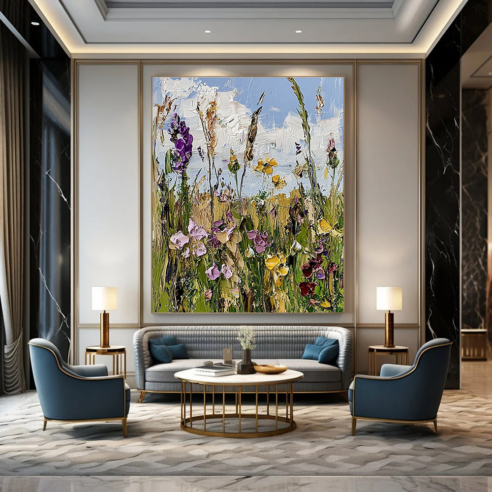 Wildflower Field Impressionistic Abstract Painting for Nature - Loving Spaces GAB1413
