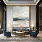 Minimalist Neutral Abstract Textures Painting for Timeless Spaces HENG298