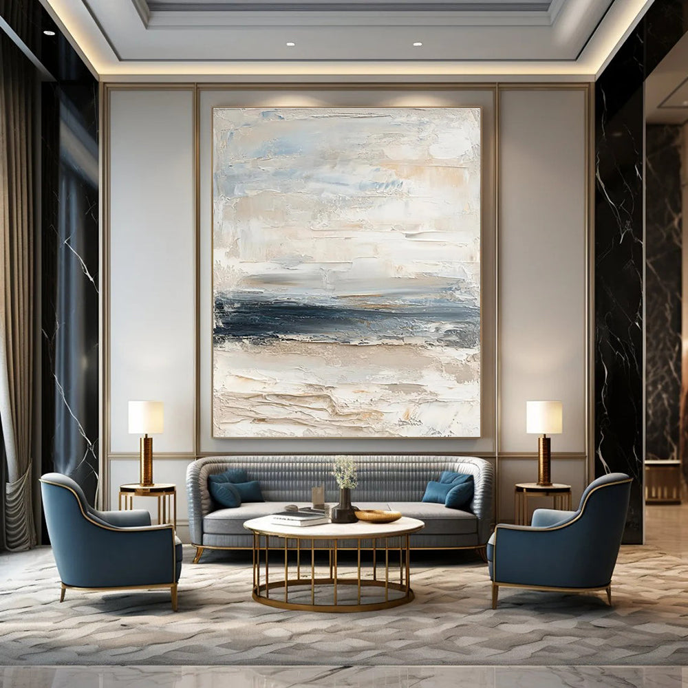 Minimalist Neutral Abstract Textures Painting for Timeless Spaces HENG298