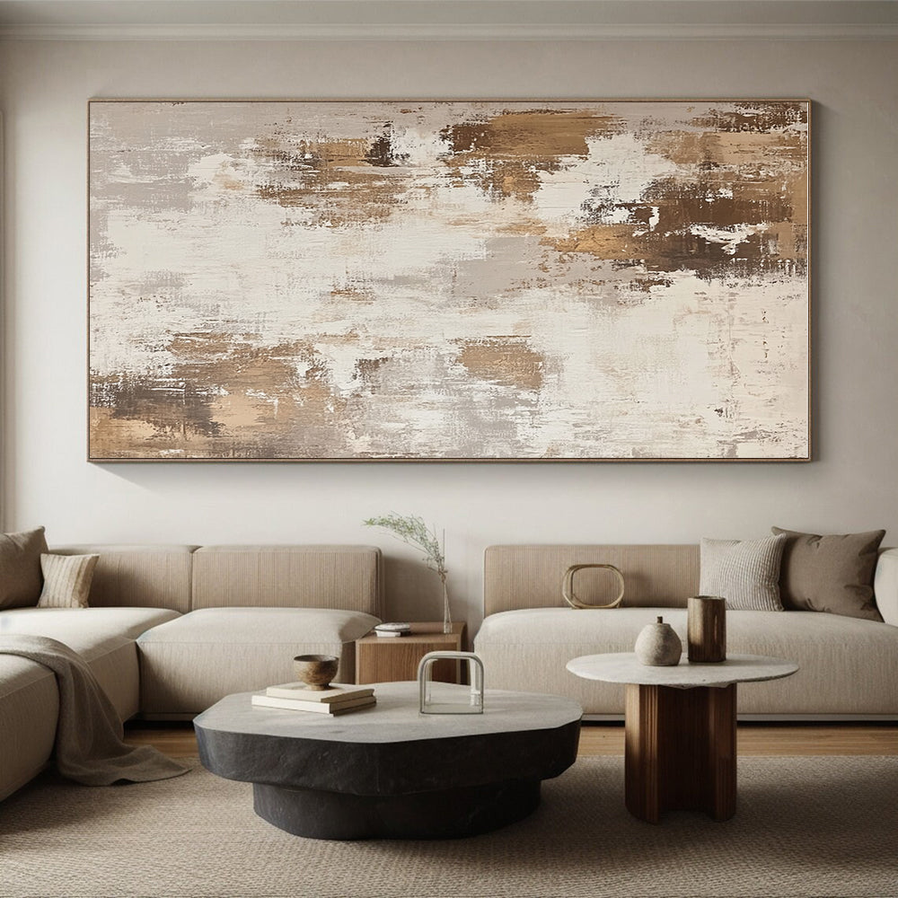 Neutral and Gold Abstract Painting with Subtle Opulence WINK126