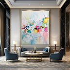 Dynamic Colorful Abstract Composition Painting for Energetic Spaces HENG267