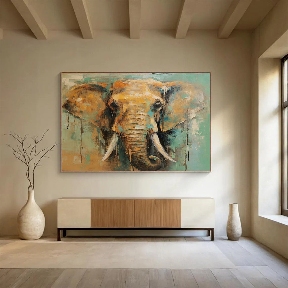 Colorful Elephant Abstract Painting for Wildlife - Inspired Homes YHT082