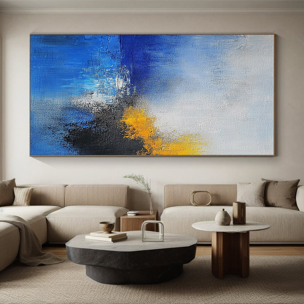 Blue - Yellow Abstract Landscape Painting with Dreamy Serenity WINK382