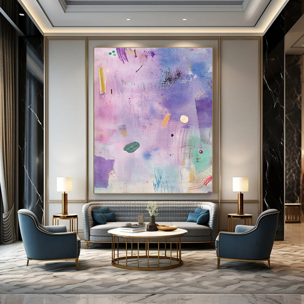 Purple and Pink Abstract Dreamy Abstract Painting GAB0366