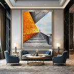Thought - Provoking Architectural Abstract Scene Painting for Sophisticated Spaces HENG281