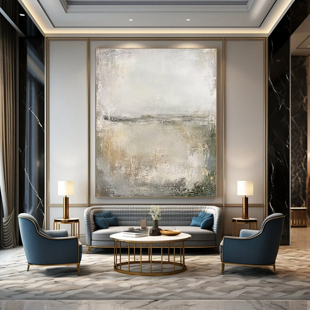 Misty Landscape Abstract - Ethereal Minimalist Abstract Painting GAB0655