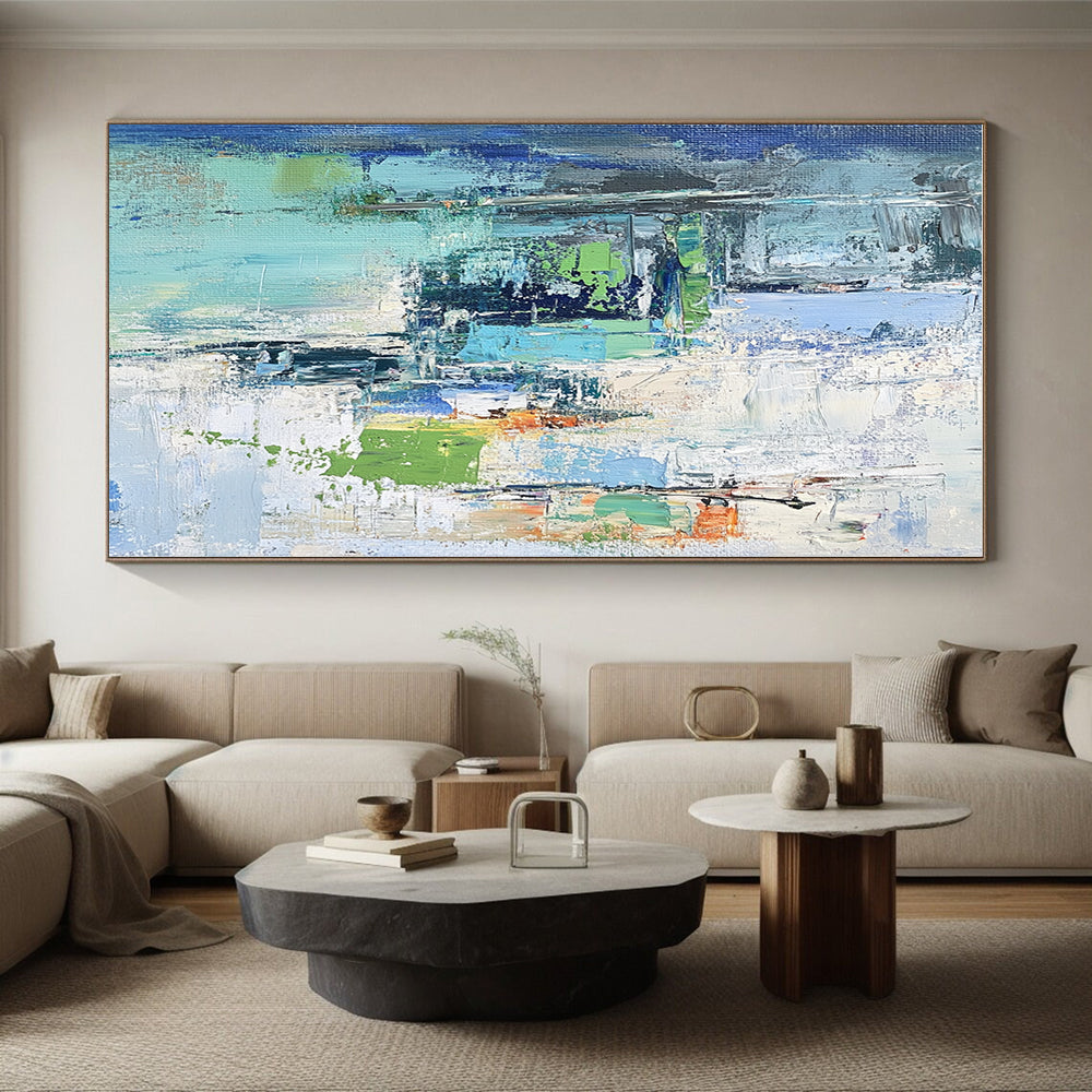 Blue Green Orange Abstract Painting with Vivid Harmony WINK459