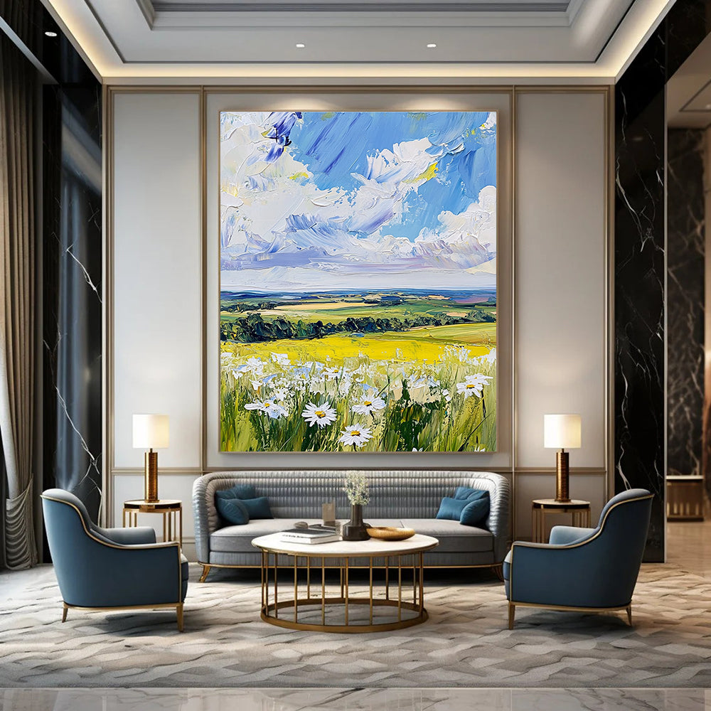 Rolling Fields Landscape Abstract Painting with Impasto Techniques GAB0014