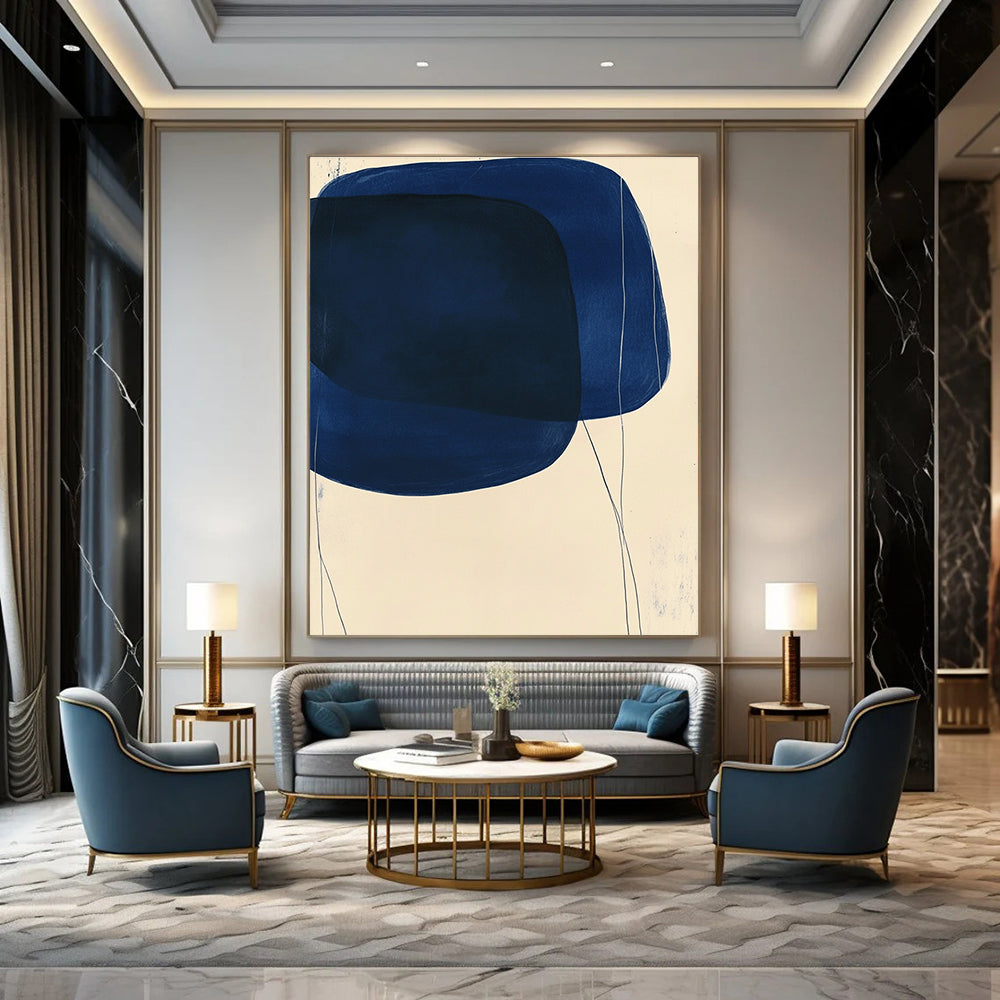 Blue Abstract Shapes Artistic Wall Decor Abstract Painting GAB1390