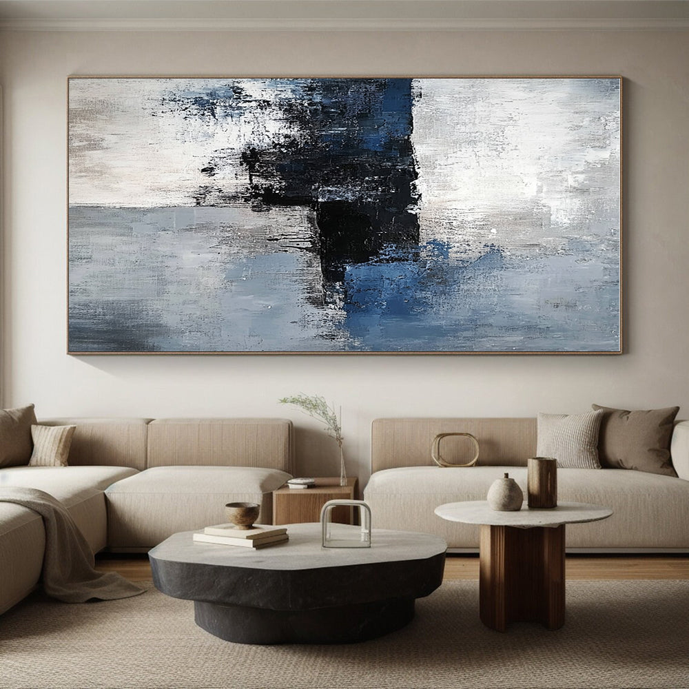 Blue - Gray - Black Abstract Painting with Moody Depth WINK535