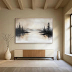 Misty Lake Abstract Landscape Painting ABS213