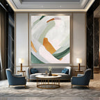 Soft Pastel Abstract Shapes Painting for Whimsical Interiors HENG257
