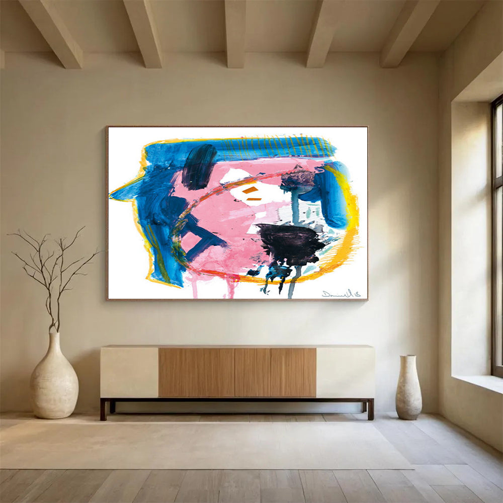 Colorful Bold Abstract Painting for Vibrant Cafes YHT117