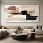 Neutral Tones Block Abstract Painting with Subtle Sophistication WINK791