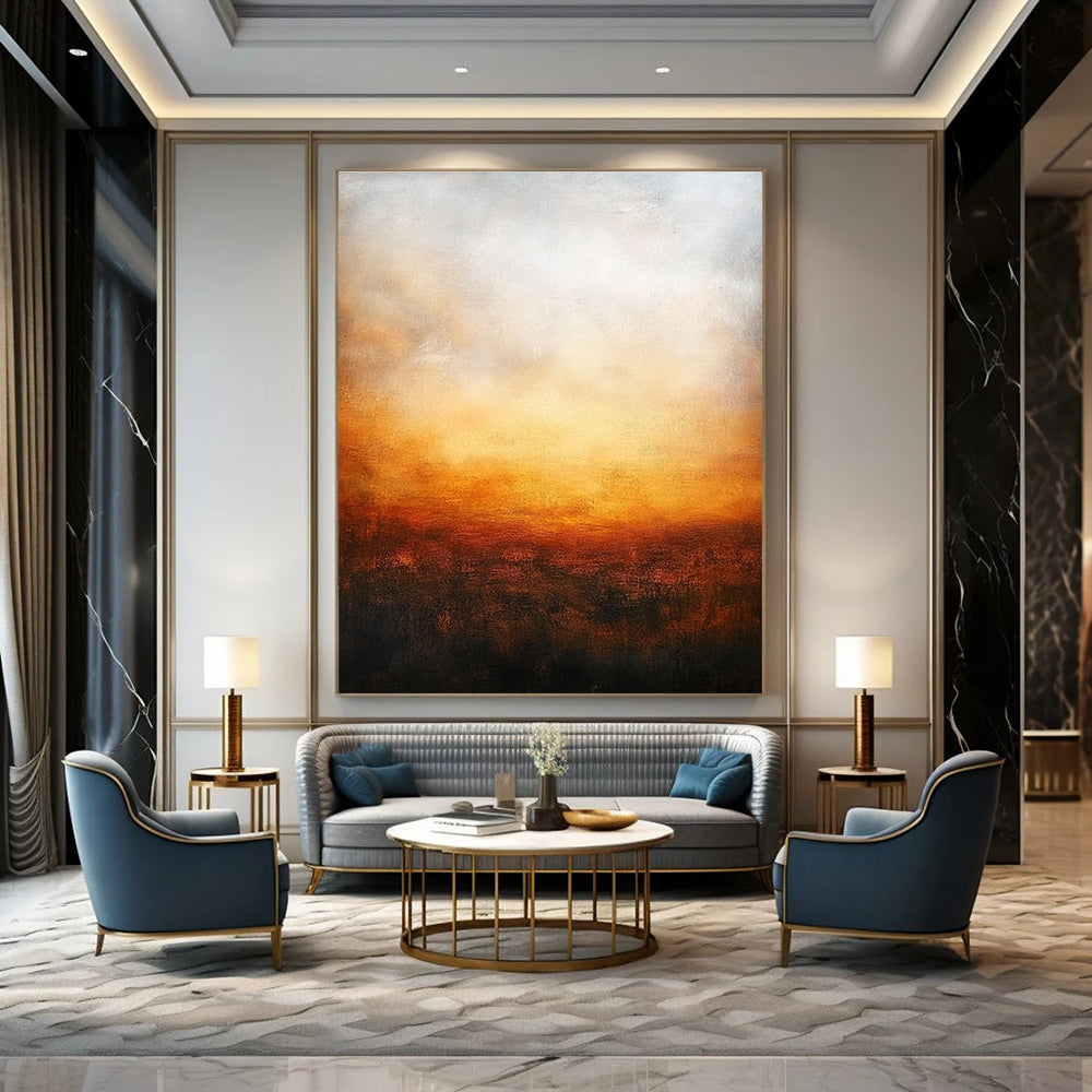 Warm Horizon Abstract Painting for Cozy - Styled Lounges GAB1064