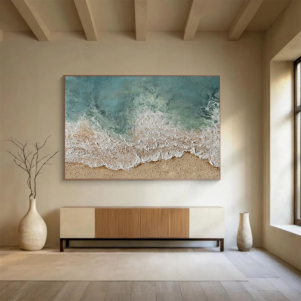 Aerial Beach Wave Abstract Painting for Luxury Resort Spas YHT254
