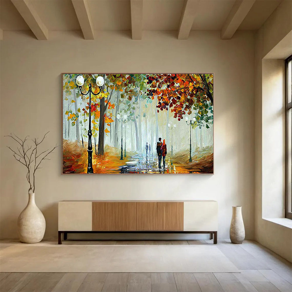 Autumn Stroll Abstract Painting for Romantic Restaurant Interiors YHT225