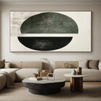 Split Circle Shapes Abstract Painting with Minimalist Geometry WINK131