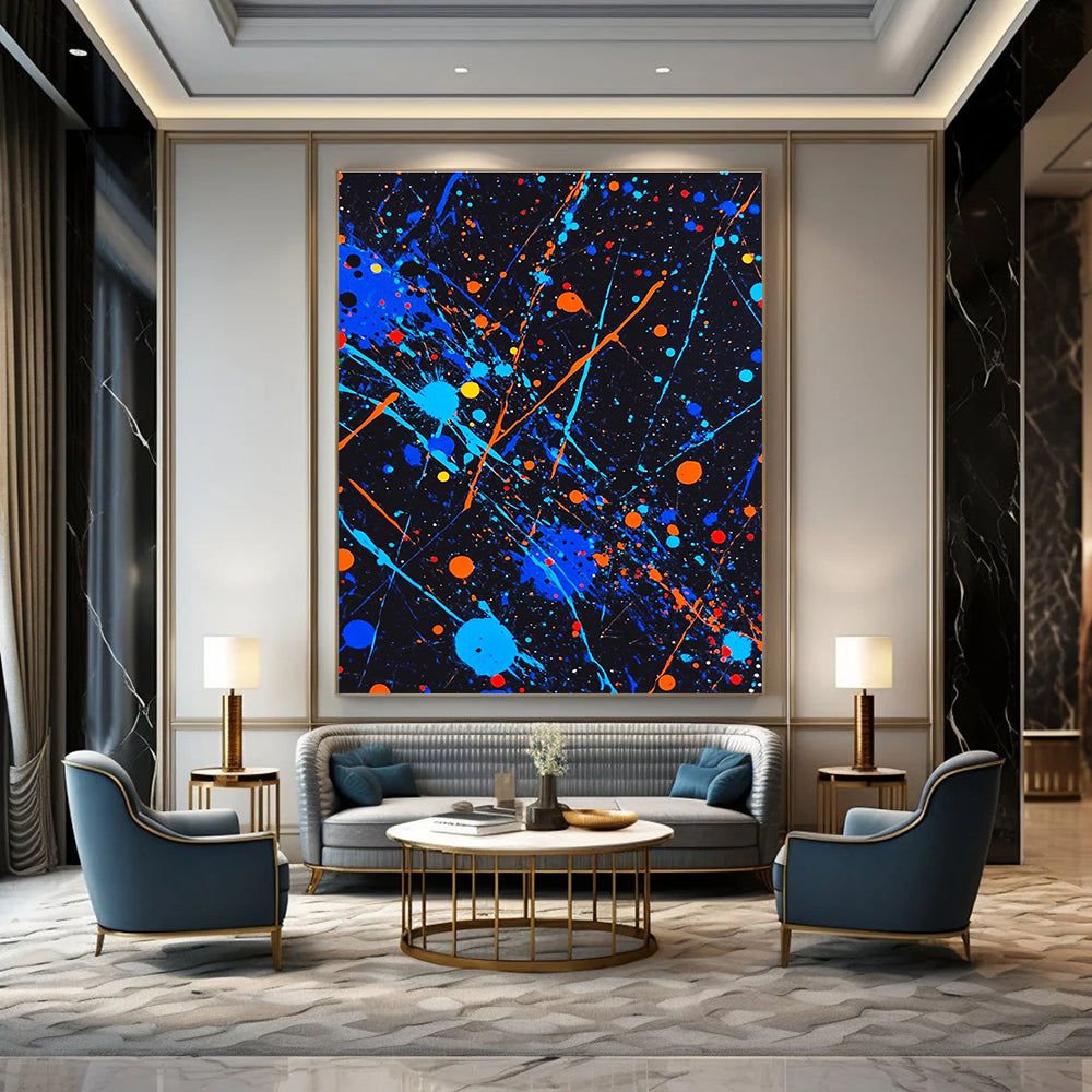 Colorful Splatter Abstract Painting for Vibrant Spaces GAB1450