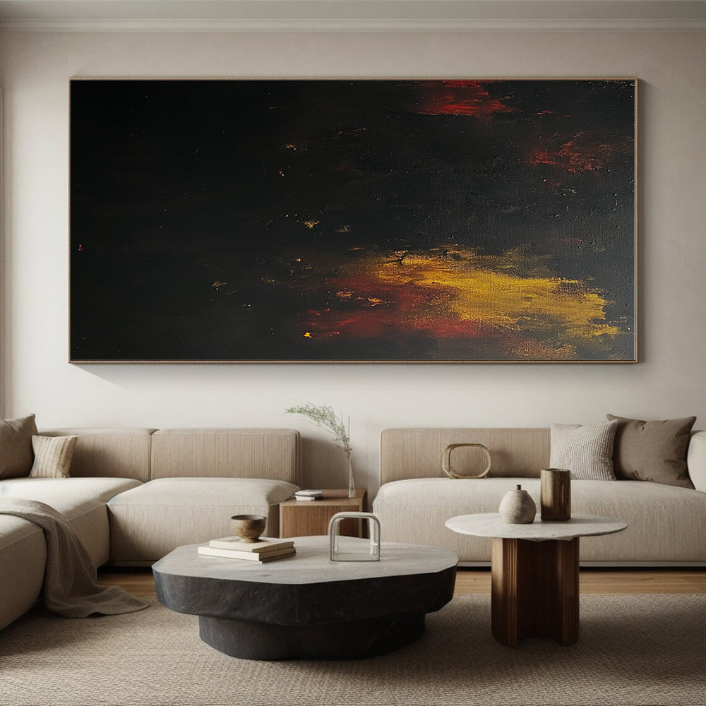 Dark Abstract Flames Painting with Mysterious Intensity WINK438