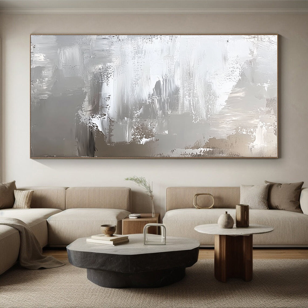 Silver - Gray Abstract Painting with Subtle Textures WINK420