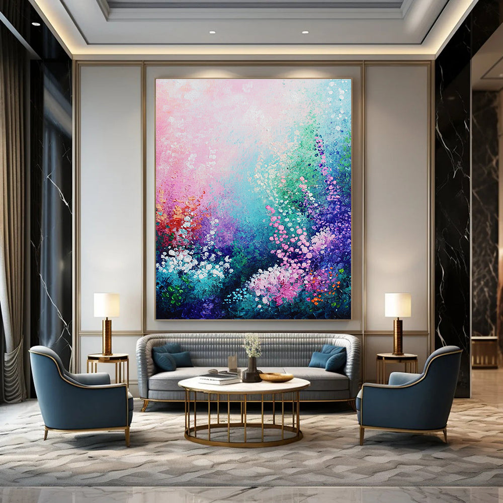 Colorful Floral Landscape Abstract Painting for Garden - Themed Spas GAB1265