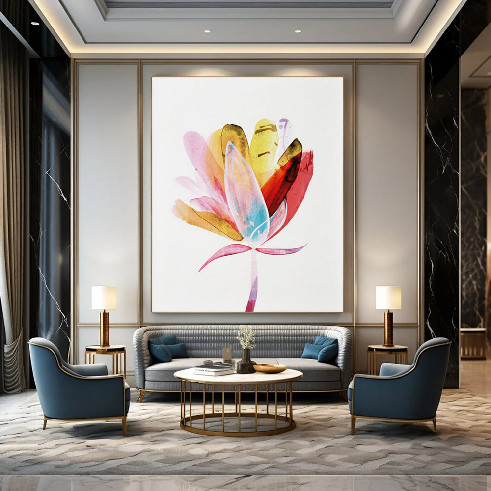 Colorful Abstract Flower Painting for Bright - Themed Kitchens HENG215
