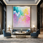 Rainbow Floral Abstract Painting for Cheerful Children’s Playrooms GAB0916