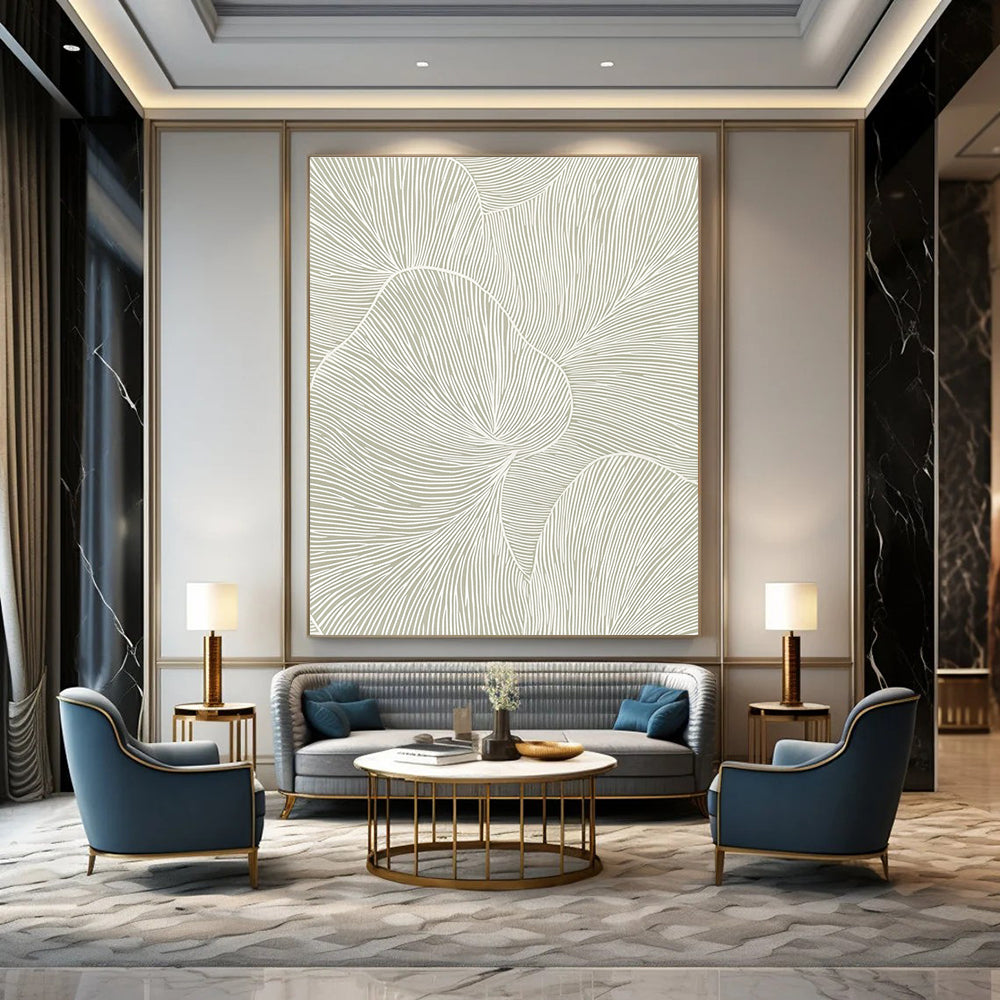 Leaf - like Lines Nature - Inspired Abstract Painting for Calm Spaces GAB1530