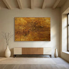 Golden Textured Abstract Painting for Luxurious Bedrooms YHT333