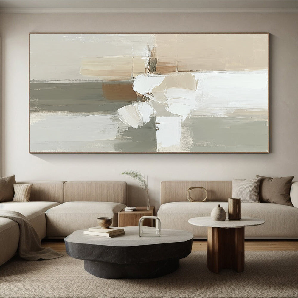 Neutral Abstract Flower Painting with Soft Simplicity WINK636