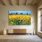 Sunflower Field Abstract Painting for Countryside Villa Living Rooms YHT461