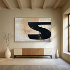 Black - Beige “S” Abstract  Bold Graphic Impact ABS094